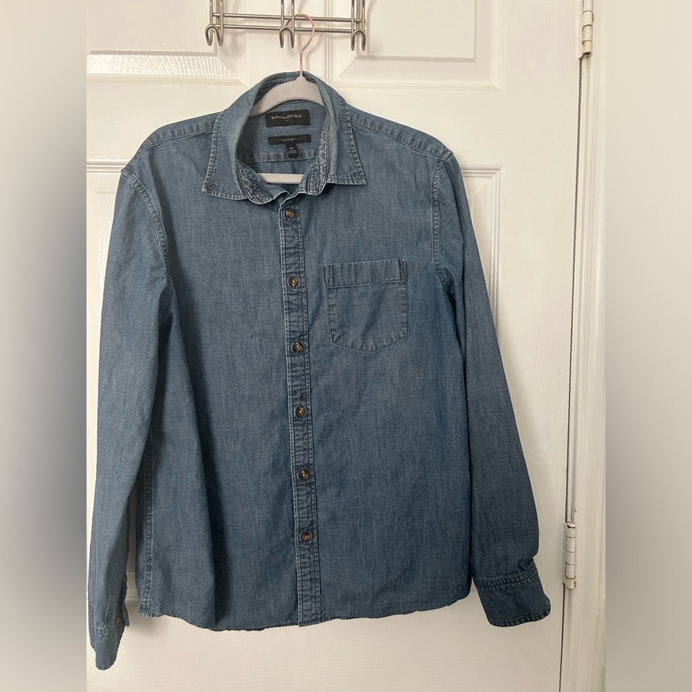 Banana Republic Light Blue Denim Button-Down Shirt